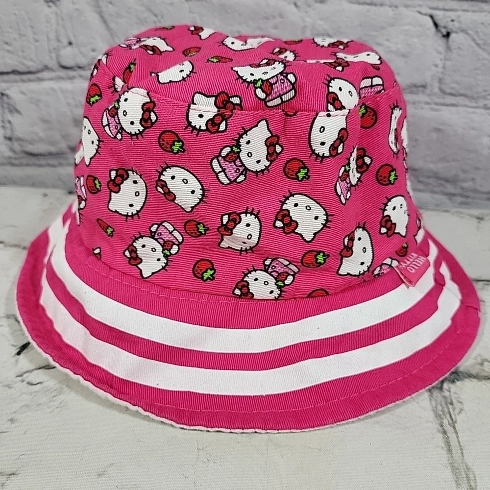 Hello Kitty Baby Toddler Hat‎ Pink Corduroy Printed Bucket Sun Cap